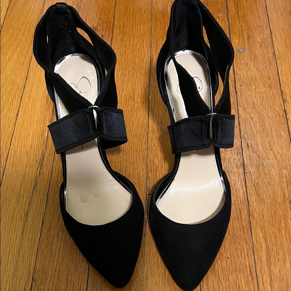 Jessica Simpson Black Heels with Bow Detail